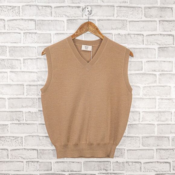 MARYAM NASSIR ZADEH Brown Apollo Vest Knit Wool Blend Vneck Sz Medium NWT - Picture 8 of 11